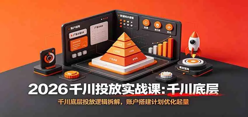 2026千川投放实战课：千川底层投放逻辑拆解，账户搭建计划优化起量-梦帆创业网