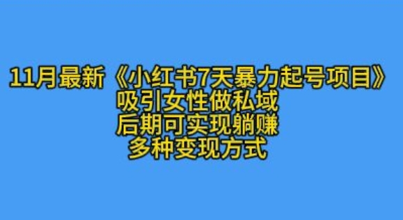 K总部落11月最新小红书7天暴力起号项目，吸引女性做私域【揭秘】-梦帆创业网