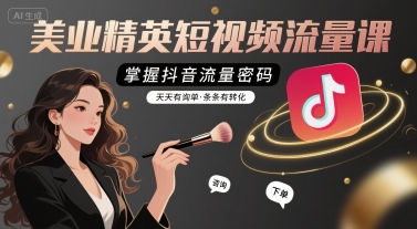 美业精英短视频流量课，掌握抖音流量密码，天天有询单，条条有转化-梦帆创业网