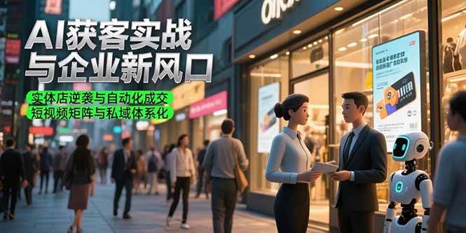 （15348期）AI获客实战与企业新风口，实体店逆袭与自动化成交 短视频矩阵与私域体系化-梦帆创业网