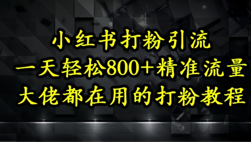 小红书打粉引流，一天轻松500+精准流量，大佬都在用的打粉教程-梦帆创业网