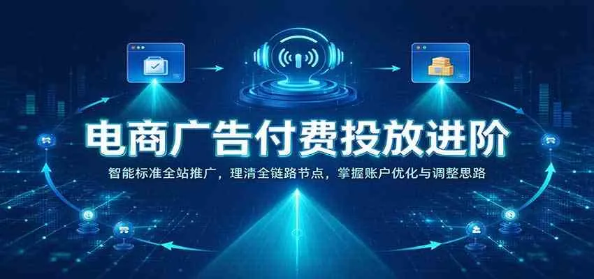 电商广告付费投放进阶：智能标准全站推广，理清全链路节点，掌握账户优化与调整思路-梦帆创业网