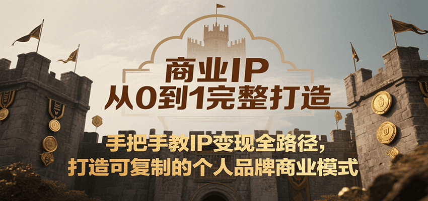 商业IP从0到1完整打造，手把手教IP变现全路径，打造可复制的个人品牌商业模式-梦帆创业网