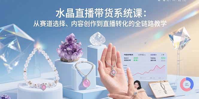 （15721期）水晶直播带货系统课：从赛道选择、内容创作到直播转化的全链路教学-梦帆创业网