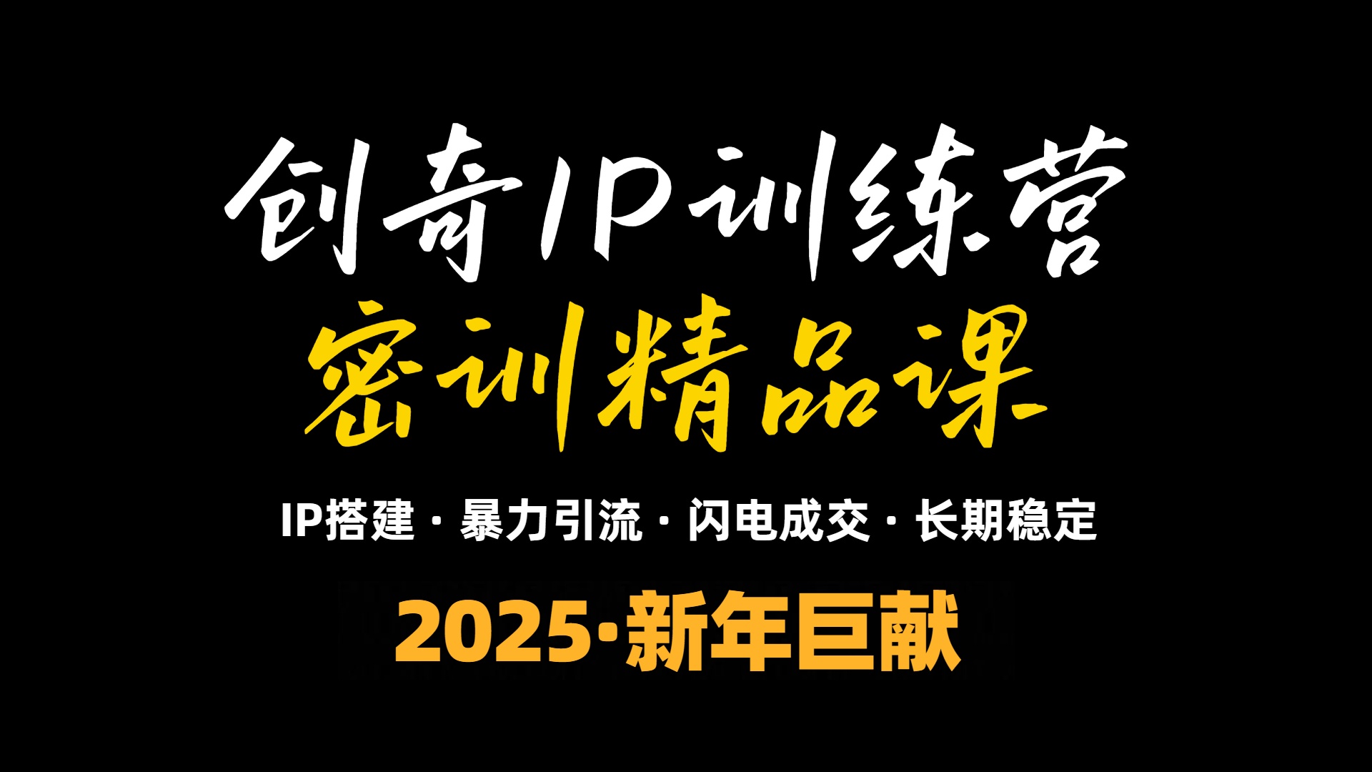 （13898期）2025年“知识付费IP训练营”小白避坑年赚百万，暴力引流，闪电成交-梦帆创业网