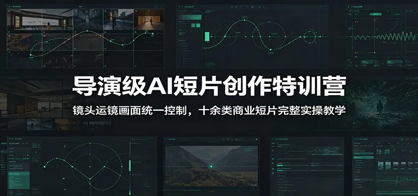 导演级AI短片创作特训营：镜头运镜画面统一控制，十余类商业短片完整实操教学（更新）-梦帆创业网