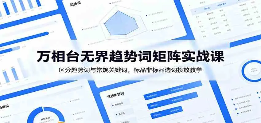 万相台无界趋势词矩阵实战课：区分趋势词与常规关键词，标品非标品选词投放教学-梦帆创业网