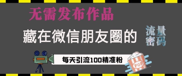 藏在微信朋友圈的流量密码，无需发布作品，单日引流100+精准创业粉【揭秘】-梦帆创业网