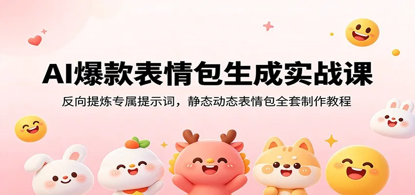 AI爆款表情包生成实战课：反向提炼专属提示词，静态动态表情包全套制作教程-梦帆创业网