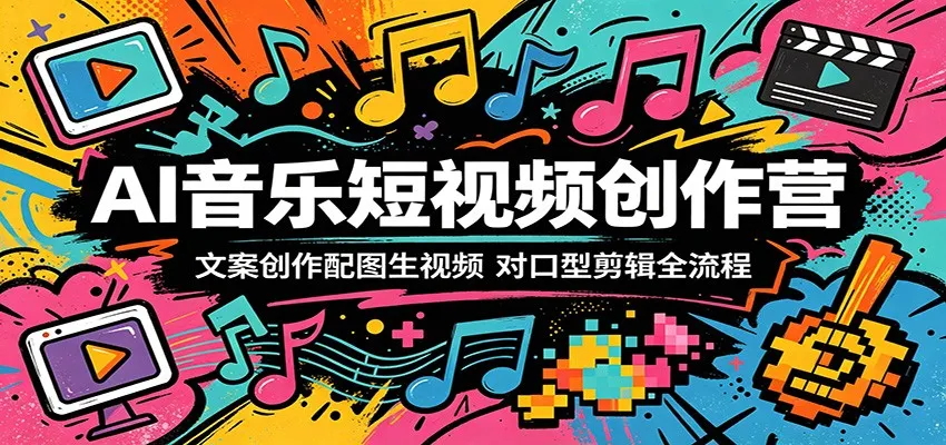 AI音乐短视频创作营：文案创作配图生视频，对口型剪辑全流程-梦帆创业网