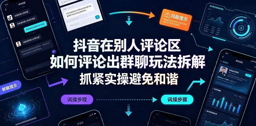 抖音在别人评论区如何评论出群聊玩法拆解，抓紧实操避免和谐-梦帆创业网