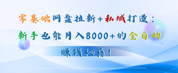零基础网盘拉新+私域引流：新手也能月入50000+的全自动赚钱秘籍!-梦帆创业网