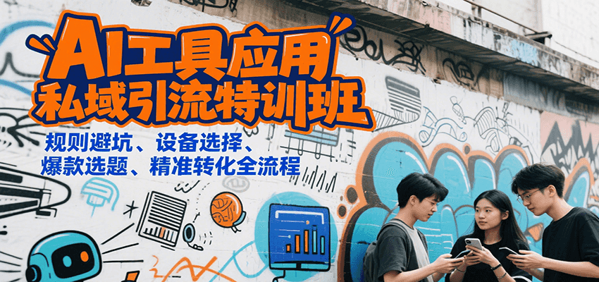 AI工具应用私域引流特训班，规则避坑、设备选择、爆款选题、精准转化全流程-梦帆创业网