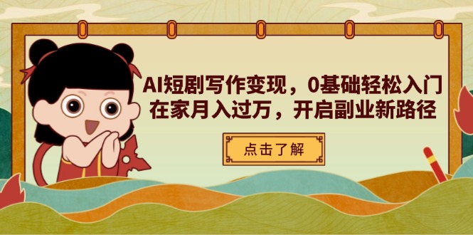 AI短剧写作变现，0基础轻松入门，在家月入过万，开启副业新路径-梦帆创业网