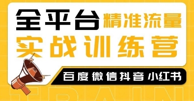 全平台精准流量实战训练营，百度微信抖音小红书SEO引流教程-梦帆创业网