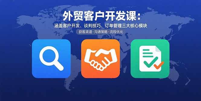 （15793期）外贸客户开发课：涵盖客户开发、谈判技巧、订单管理三大核心模块-梦帆创业网
