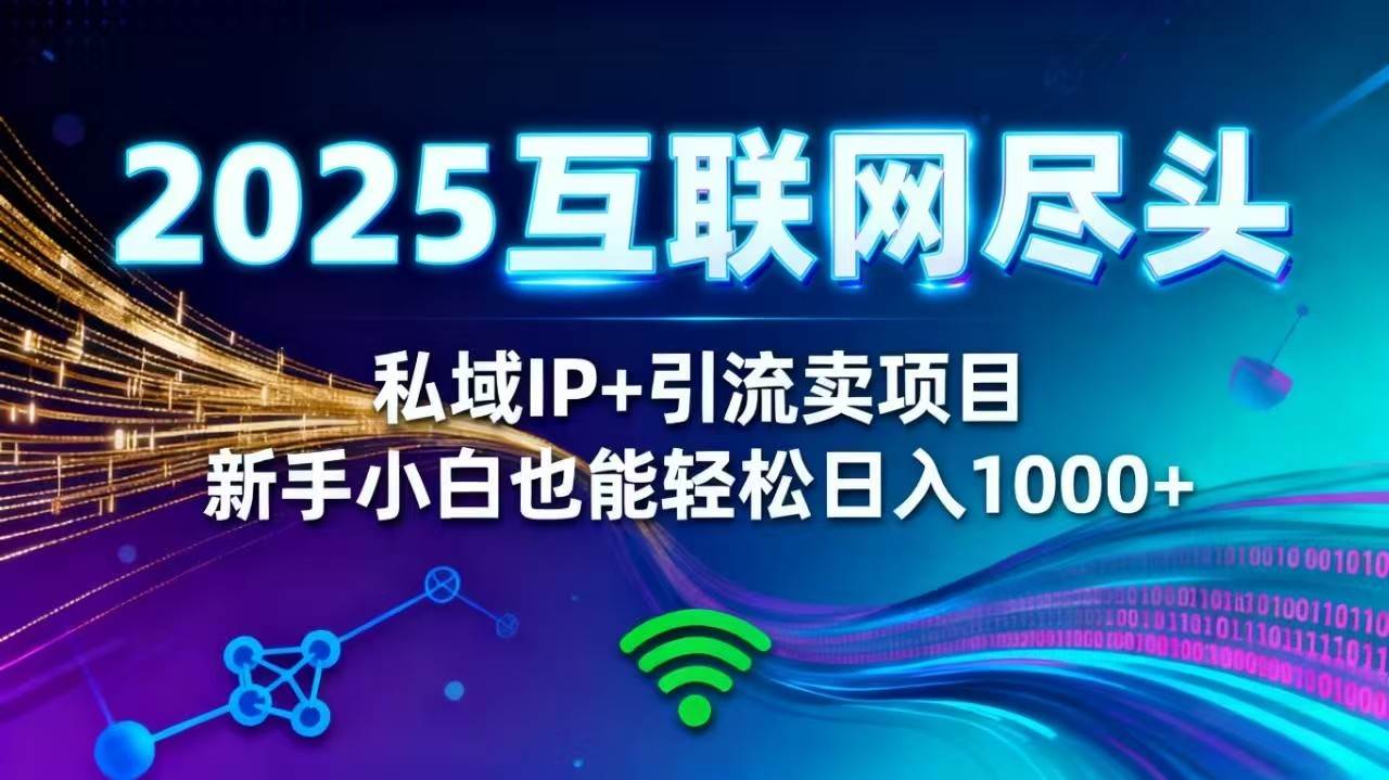 (16485期)2025网创尽头王炸项目!私域 IP + 精准引流,新手小白在家躺赚日入 1000+-梦帆创业网