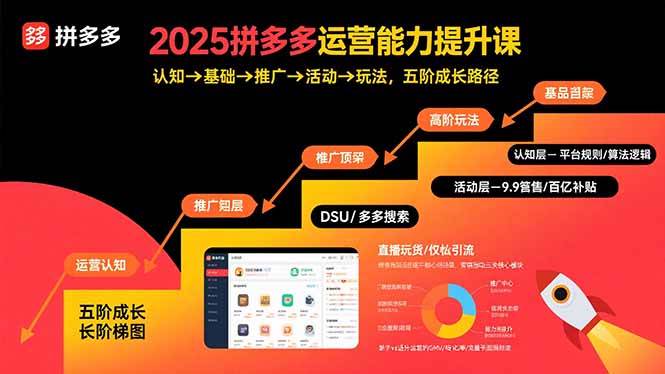 （15826期）2025拼多多运营能力提升课：认知→基础→推广→活动→玩法，五阶成长路径-梦帆创业网