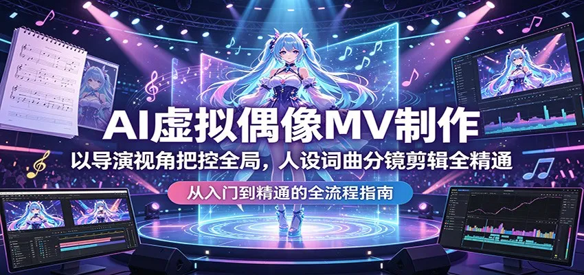 AI虚拟偶像MV制作：以导演视角把控全局，人设词曲分镜剪辑全精通-梦帆创业网