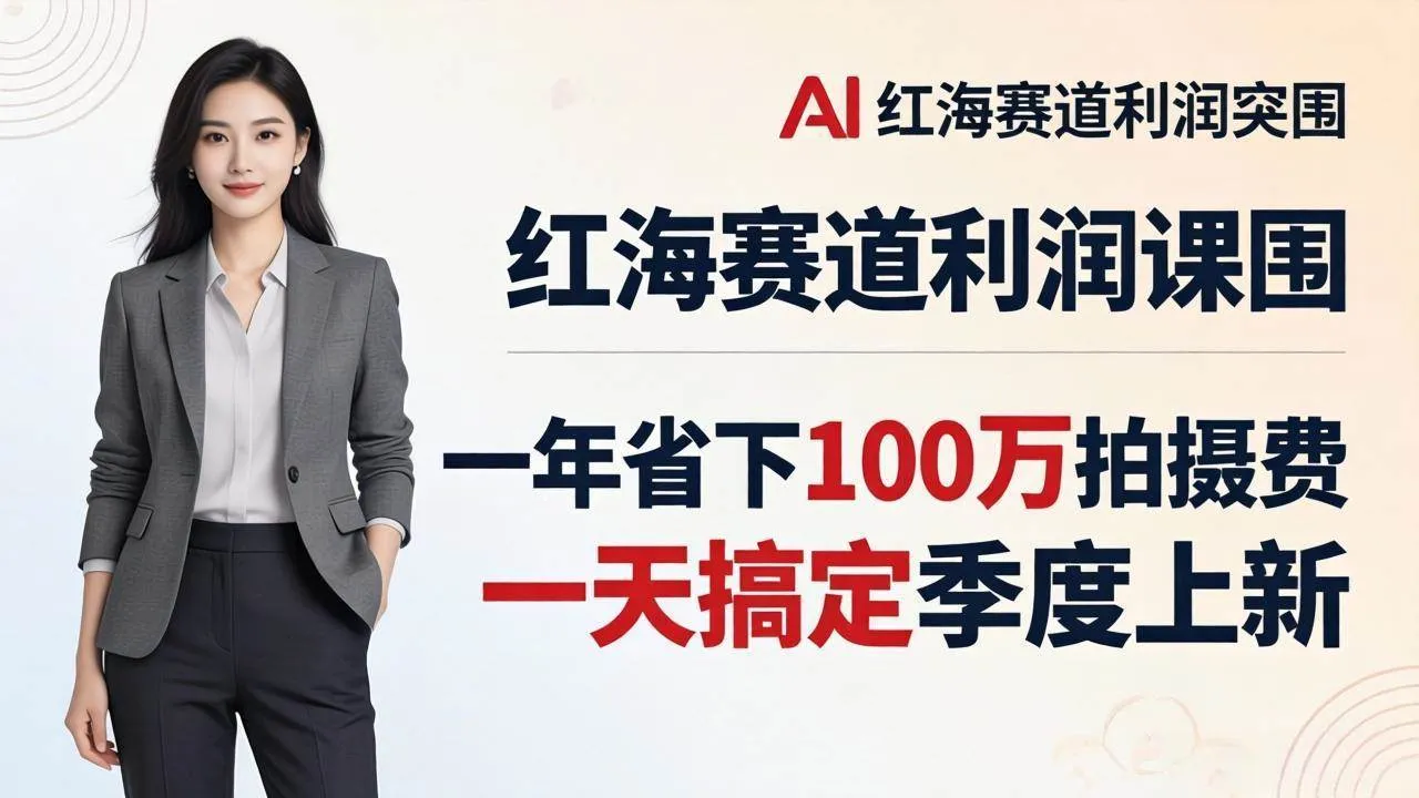 （17884期）服装老板AI模特图课：一年省下100万拍摄费，一天搞定季度上新，红海赛道利润突围-梦帆创业网