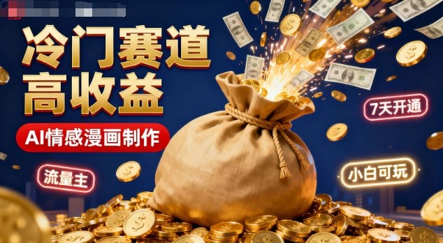 公众号冷门赛道，用AI做情感漫画，7天开通流量主，操作简单，小白可玩-梦帆创业网
