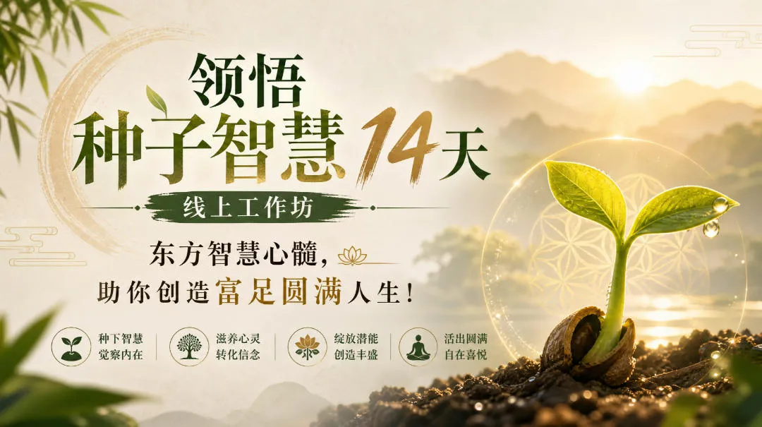鹿大米领悟种子智慧14天线上工作坊，东方智慧心髓，助你创造富足圆满人生！-梦帆创业网