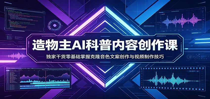 AI科普内容创作课：独家干货零基础掌握克隆音色文案创作与视频制作技巧-梦帆创业网