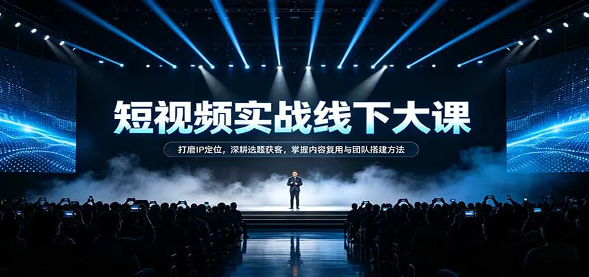 短视频实战线下大课：打磨IP定位，深耕选题获客，掌握内容复用与团队搭建方法-梦帆创业网