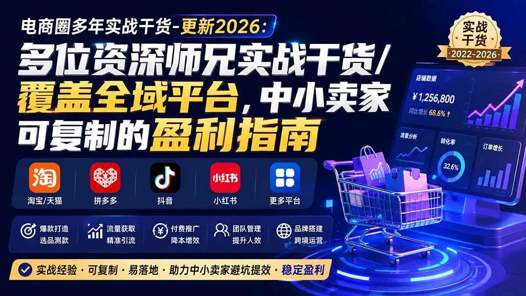 （20012期）电商圈多年实战干货-更新2026：多位资深师兄实战干货/覆盖全域平台，中小卖家可复制的盈利指南-梦帆创业网