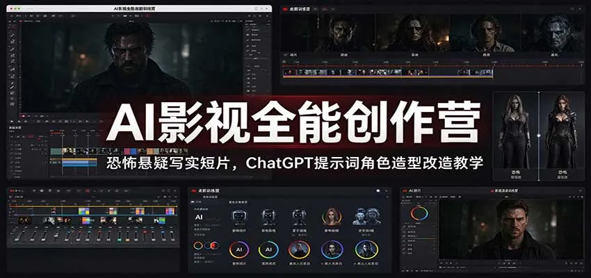 AI影视全能创作营：恐怖悬疑写实短片，ChatGPT提示词角色造型改造教学-梦帆创业网