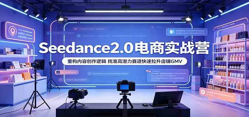 Seedance2.0电商实战营：重构内容创作逻辑，找准高潜力赛道快速拉升店铺GMV-梦帆创业网