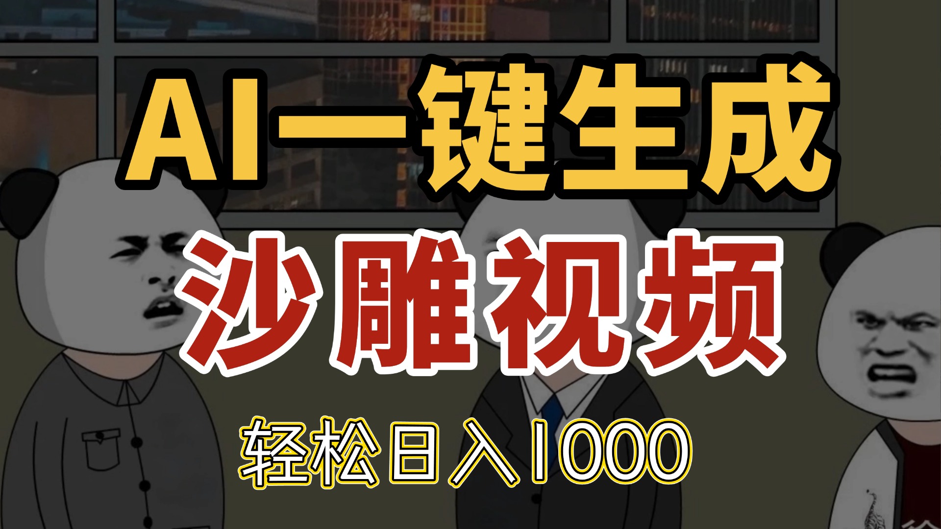 AI一键生成沙雕视频，一条视频千万播放，轻松日入1000-梦帆创业网