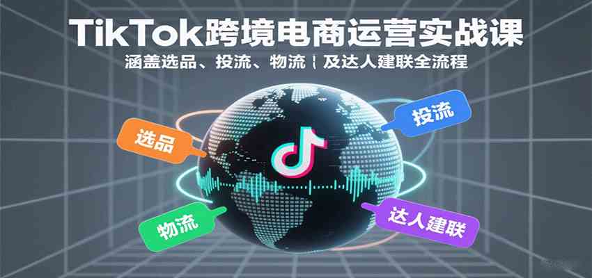 TikTok跨境电商运营实战课：涵盖选品、投流、物流及达人建联全流程-梦帆创业网