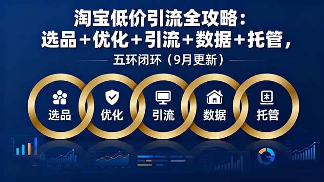 （16009期）淘宝低价引流全攻略：选品＋优化＋引流＋数据＋托管，五环闭环（9月更新）-梦帆创业网