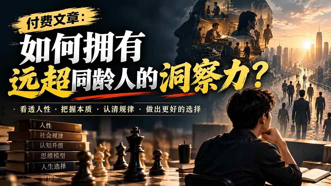 （20976期）付费文章：如何拥有远超同龄人的洞察力？-梦帆创业网