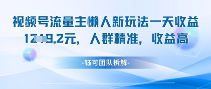 视频号流量主懒人新玩法，一天收益1k，人群精准收益高-梦帆创业网