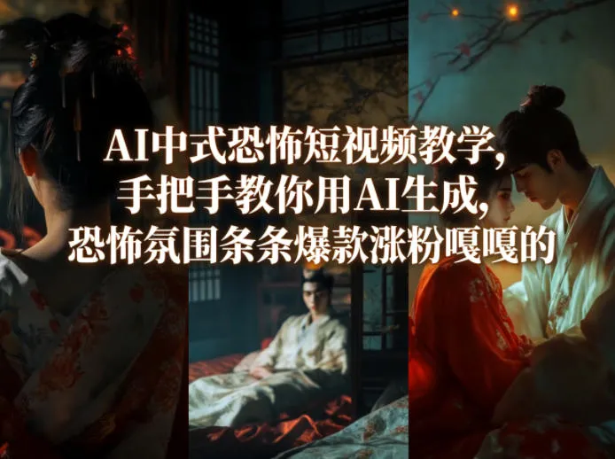 AI中式恐怖短视频教学,手把手教你用AI生成,恐怖氛围条条爆款涨粉嘎嘎的 AI中式恐怖短视频教学,手把手教你用AI生成,恐怖氛围条条爆款涨粉嘎嘎的