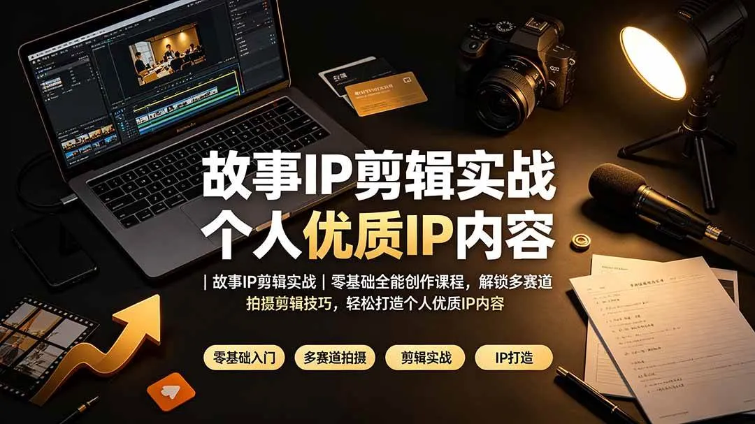 （19550期）故事IP剪辑实战｜零基础全能创作课程，解锁多赛道拍摄剪辑技巧，轻松打造个人优质IP内容-梦帆创业网