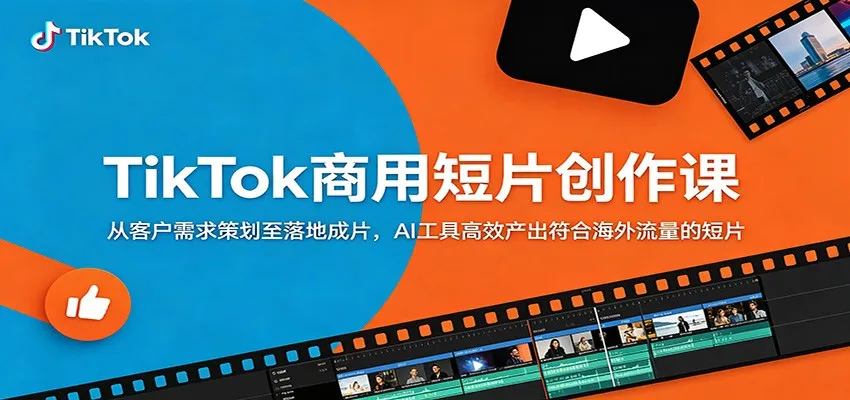 TikTok商用短片创作课：从客户需求策划至落地成片，AI工具高效产出符合海外流量的短片-梦帆创业网