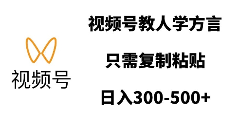 视频号教人学方言，只需复制粘贴，日入多张-梦帆创业网