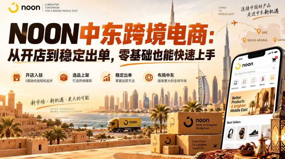 NOON中东跨境电商：从开店到稳定出单，零基础也能快速上手（更新2026）-梦帆创业网