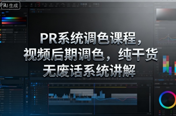 PR系统调色课程，视频后期调色，纯干货无废话系统讲解-梦帆创业网