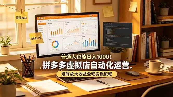 （19022期）普通人也能日入 1000！拼多多虚拟店自动化运营，矩阵放大收益全程实操流程-梦帆创业网