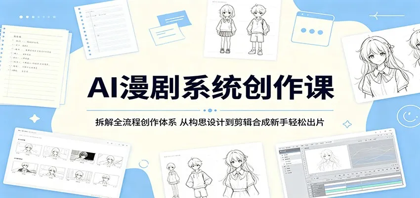 AI漫剧系统创作课:拆解全流程创作体系,从构思设计到剪辑合成新手轻松出片 AI漫剧系统创作课:拆解全流程创作体系,从构思设计到剪辑合成新手轻松出片