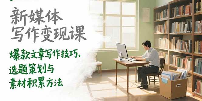 （15345期）新媒体写作变现课，爆款文章写作技巧，选题策划与素材积累方法-梦帆创业网