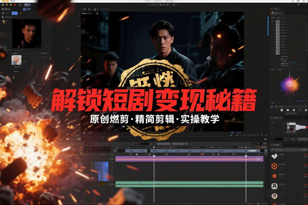 短剧拉新之原创燃剪精简剪辑实操课，解锁短剧变现秘籍-梦帆创业网