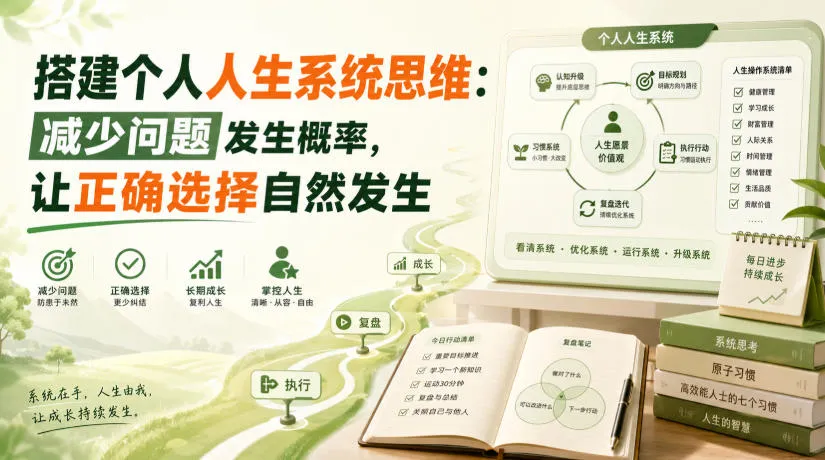 付费文章：搭建个人人生系统思维：减少问题发生概率，让正确选择自然发生-梦帆创业网