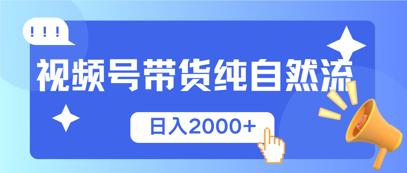 （13998期）视频号带货，纯自然流，起号简单，爆率高轻松日入2000+-梦帆创业网