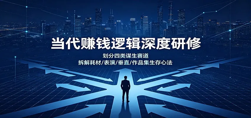 当代赚钱逻辑深度研修：划分四类谋生赛道，拆解耗材/表演/垂直/作品集生存心法-梦帆创业网