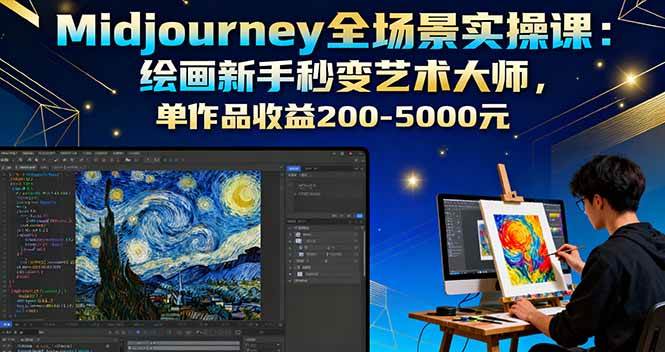 （16125期）Midjourney全场景实操课：绘画新手秒变艺术大师，单作品收益200-5000元-梦帆创业网